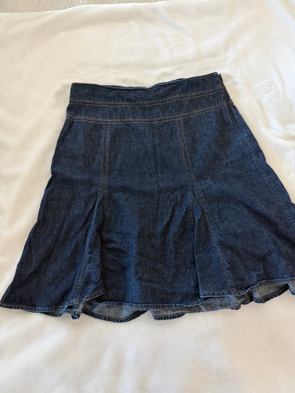 Chaps Dark Blue Denim Flared Skirt
